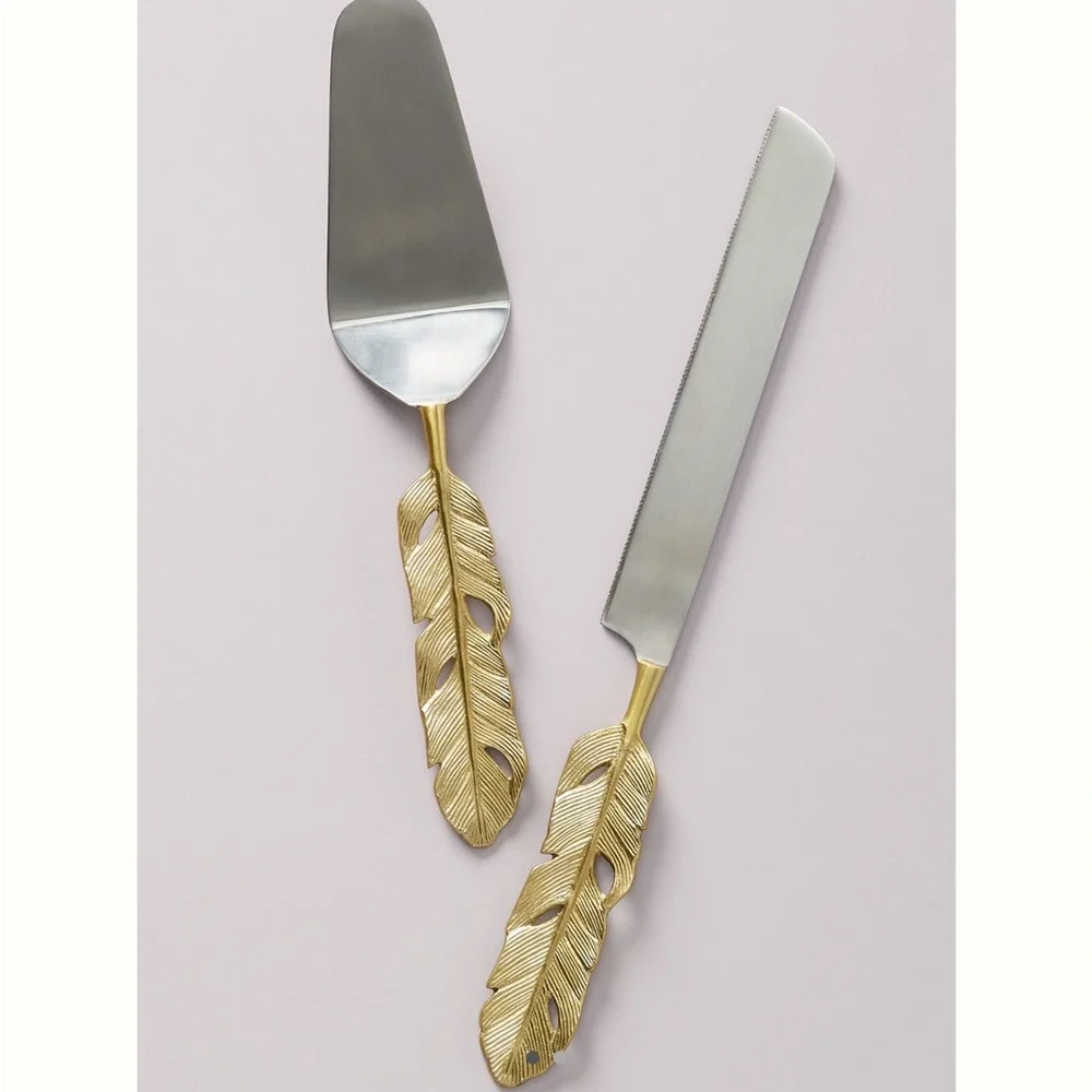 Anthropologie Isabella Brass finished serving set.NIB